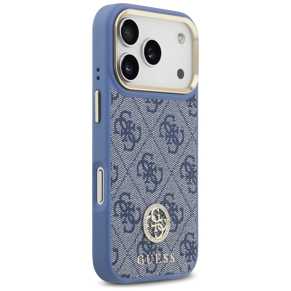 MagSafe hoesje voor Apple iPhone 17 Pro Max, Guess, 4G Strass Logo, Blauw
