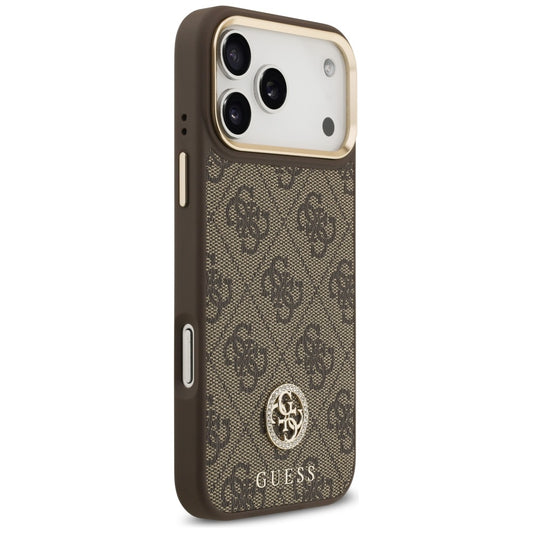 MagSafe hoesje voor Apple iPhone 17 Pro Max, Guess, 4G Strass Logo, Bruin