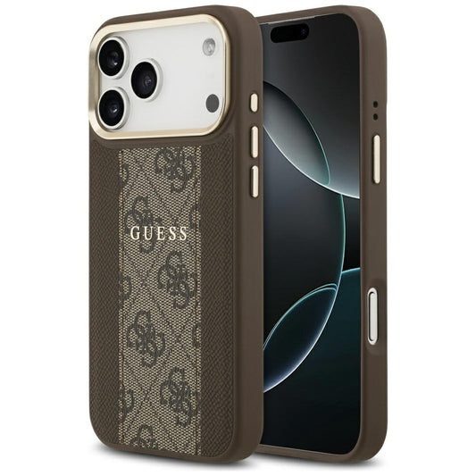 MagSafe hoesje voor Apple iPhone 17 Pro Max, Guess, 4G Stripe, Bruin