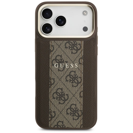 MagSafe hoesje voor Apple iPhone 17 Pro Max, Guess, 4G Stripe, Bruin