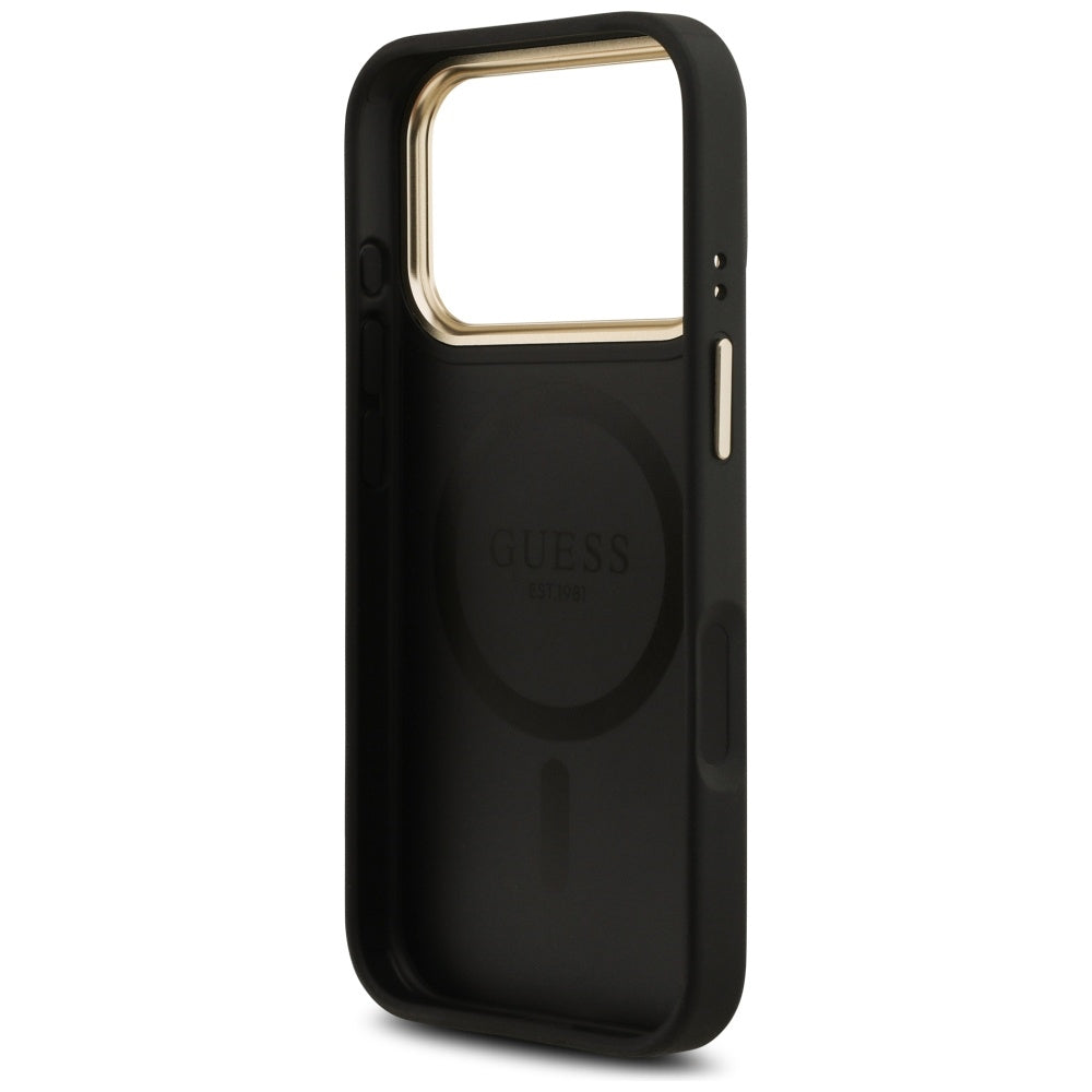MagSafe hoesje voor Apple iPhone 17 Pro Max, Guess, 4G Stripe, Zwart