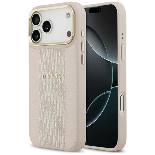 MagSafe hoesje voor Apple iPhone 17 Pro Max, Guess, 4G Stripe, Roze
