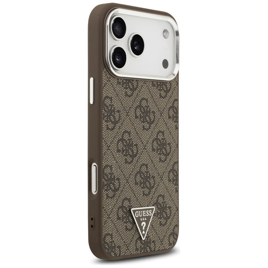 MagSafe hoesje voor Apple iPhone 17 Pro Max, Guess, 4G Triangle Logo, Bruin