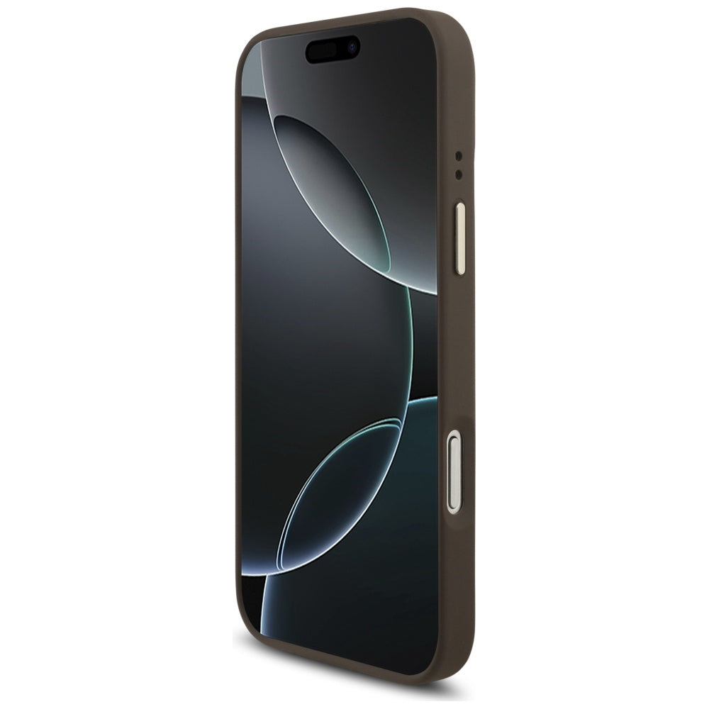 MagSafe hoesje voor Apple iPhone 17 Pro Max, Guess, 4G Triangle Logo, Goudbruin