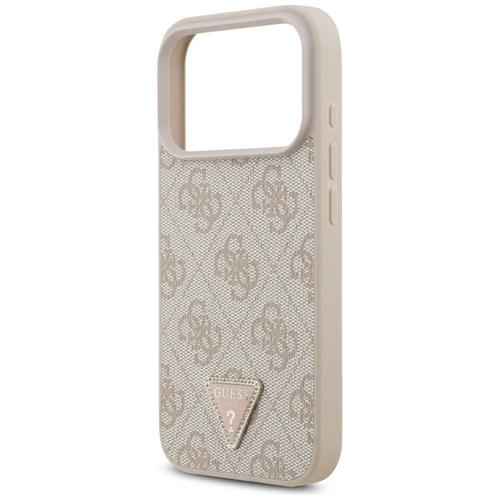 MagSafe hoesje voor Apple iPhone 17 Pro Max, Guess, 4G Triangle Strass, Roze