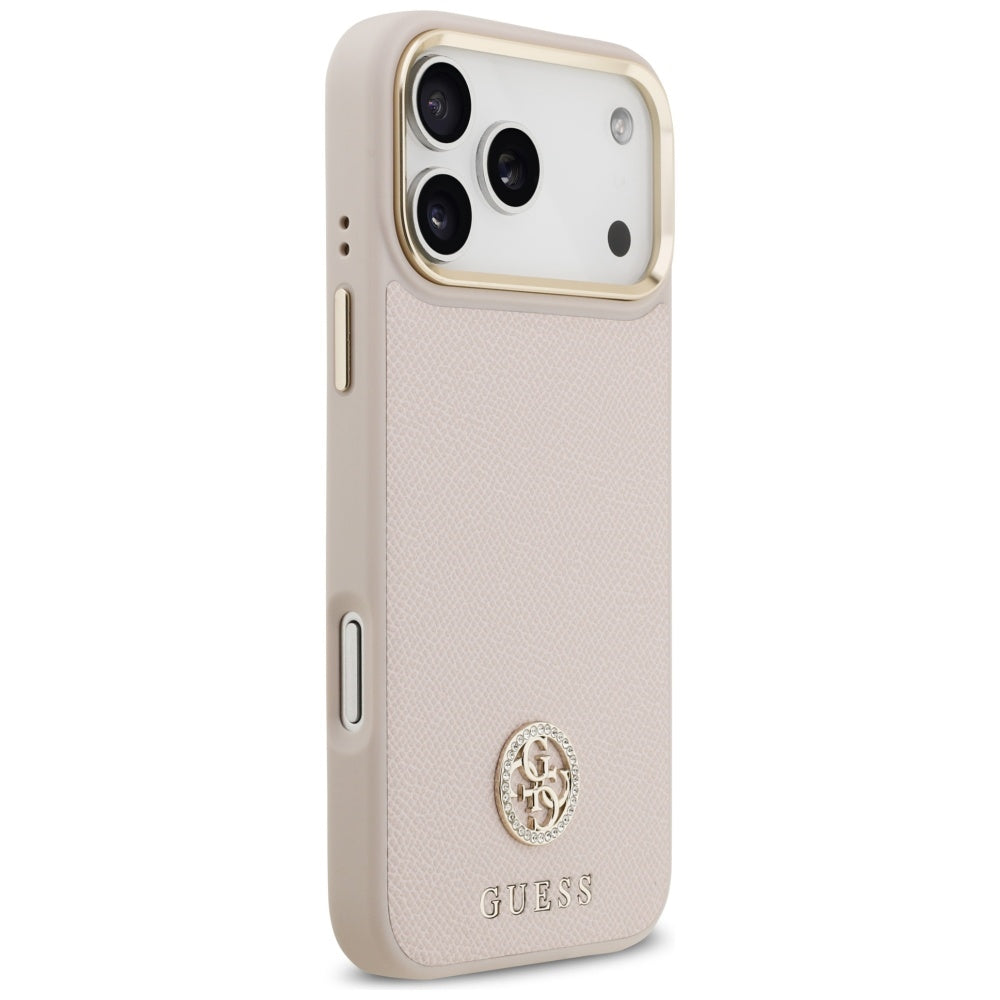 MagSafe hoesje voor Apple iPhone 17 Pro Max, Guess, Grained Strass Logo, Roze