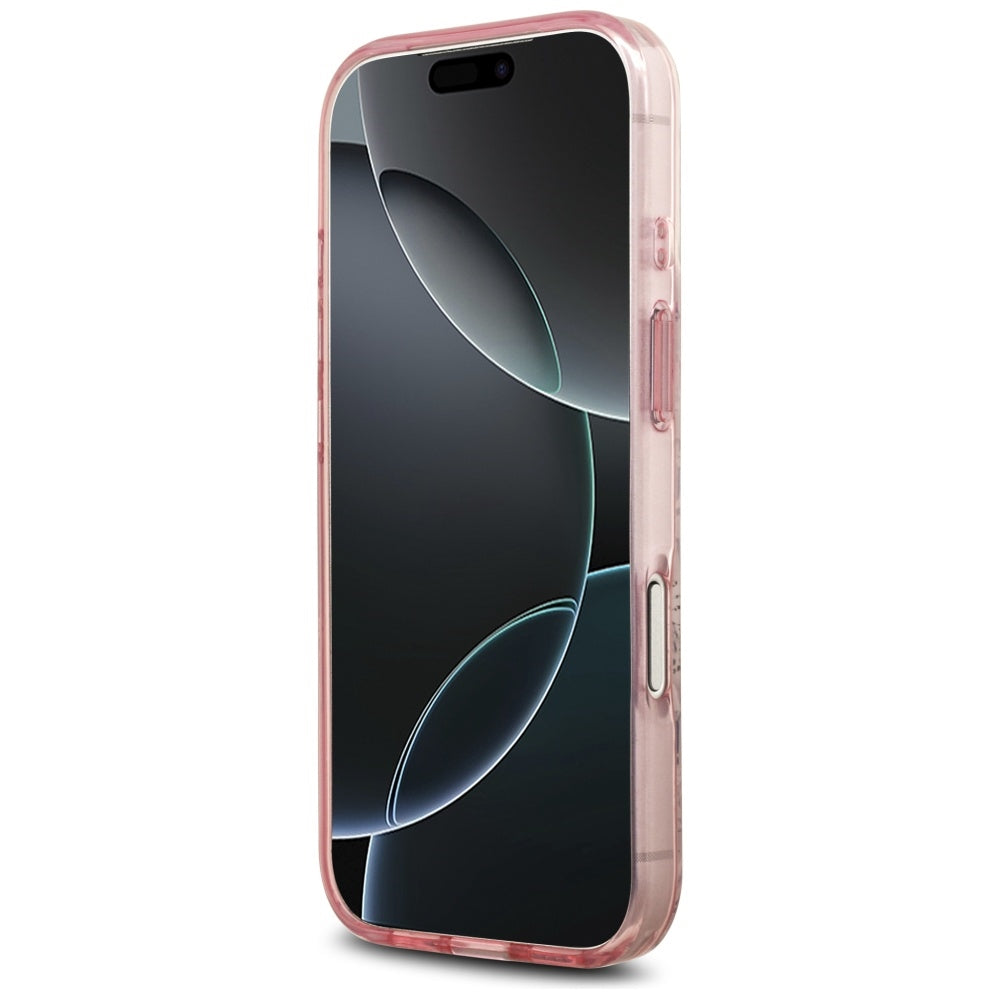 MagSafe hoesje voor Apple iPhone 17 Pro Max, Guess, IML Flower & Tonal Circle, Roze