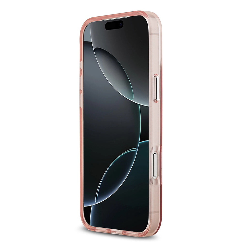 MagSafe hoesje voor Apple iPhone 17 Pro Max, Guess, IML Gradient Triangle Logo, Roze