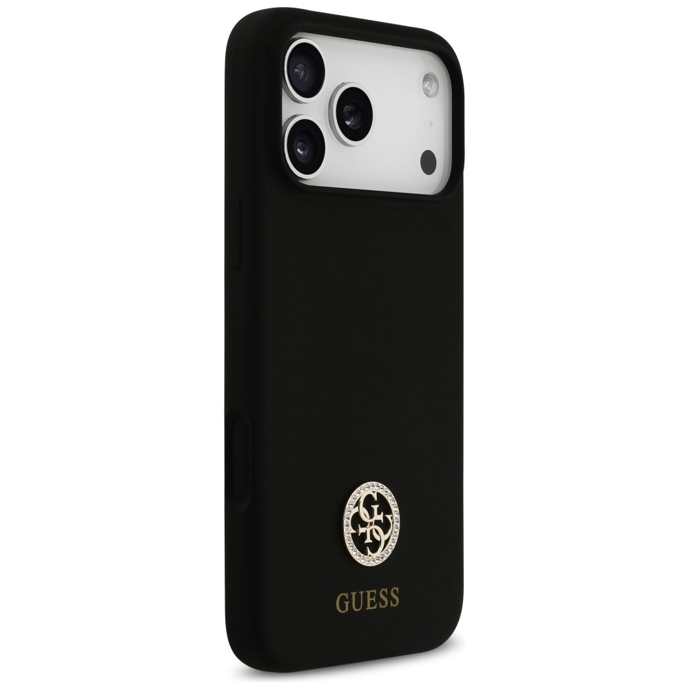 MagSafe hoesje voor Apple iPhone 17 Pro Max, Guess, Logo Strass 4G, Zwart