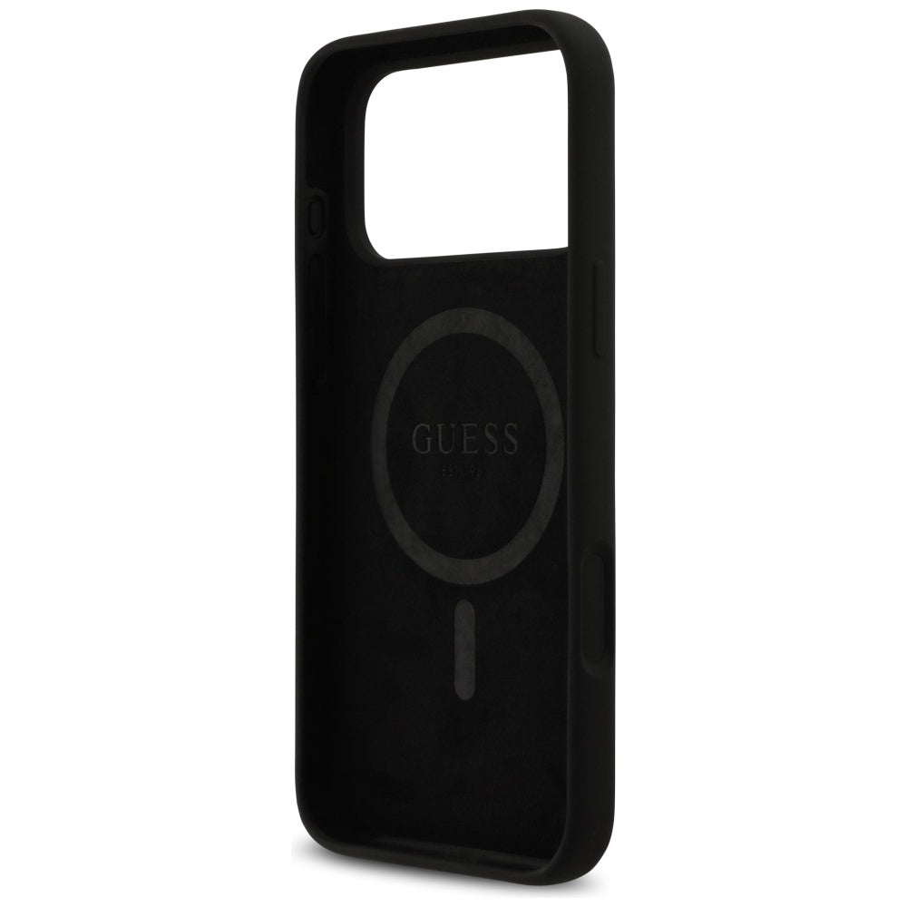 MagSafe hoesje voor Apple iPhone 17 Pro Max, Guess, Logo Strass 4G, Zwart
