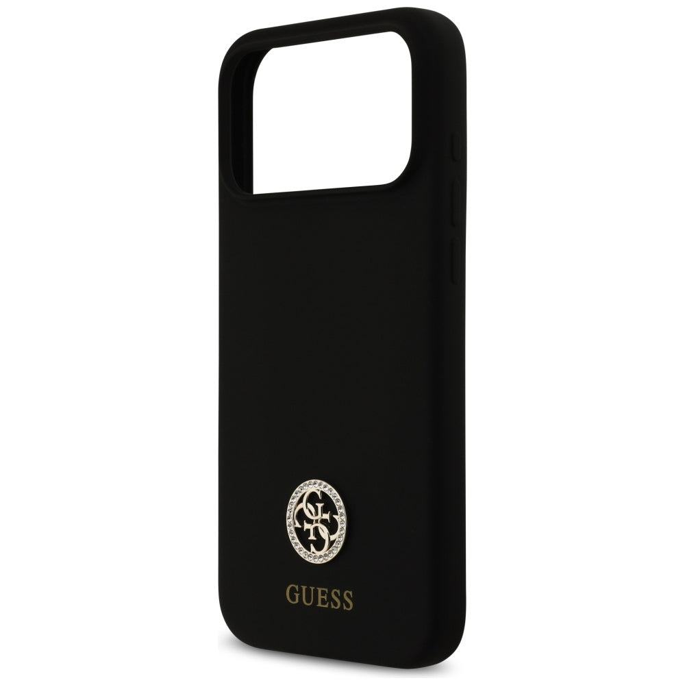 MagSafe hoesje voor Apple iPhone 17 Pro Max, Guess, Logo Strass 4G, Zwart