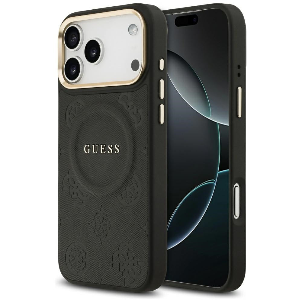 MagSafe hoesje voor Apple iPhone 17 Pro Max, Guess, Peony Hot Stamp, Zwart