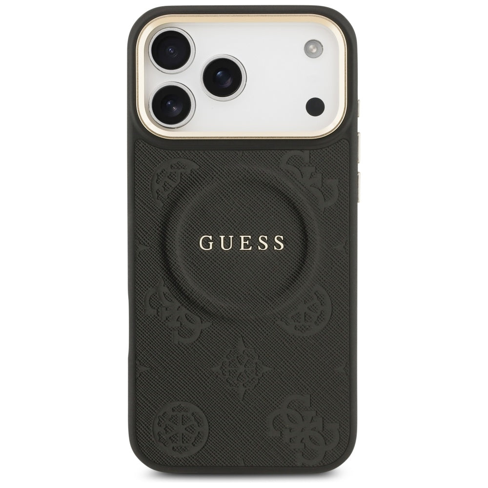 MagSafe hoesje voor Apple iPhone 17 Pro Max, Guess, Peony Hot Stamp, Zwart