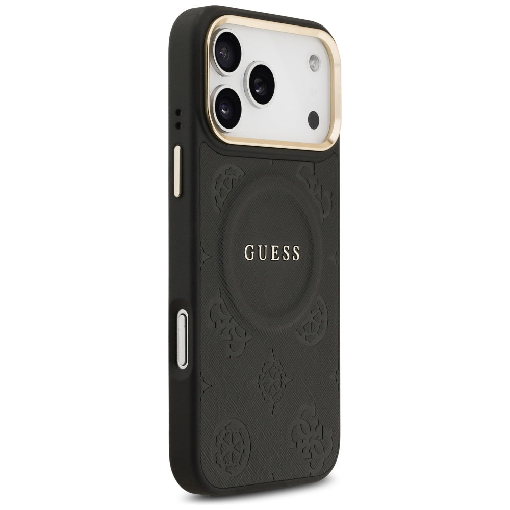 MagSafe hoesje voor Apple iPhone 17 Pro Max, Guess, Peony Hot Stamp, Zwart