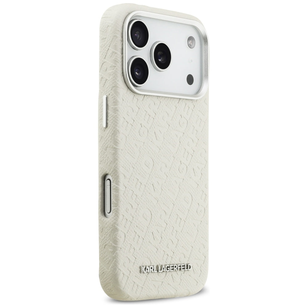 MagSafe hoes voor Apple iPhone 17 Pro Max, Karl Lagerfeld, FW Stamped Karl, Beige