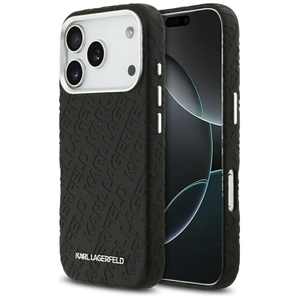 MagSafe hoes voor Apple iPhone 17 Pro Max, Karl Lagerfeld, FW Stamped Karl, Zwart