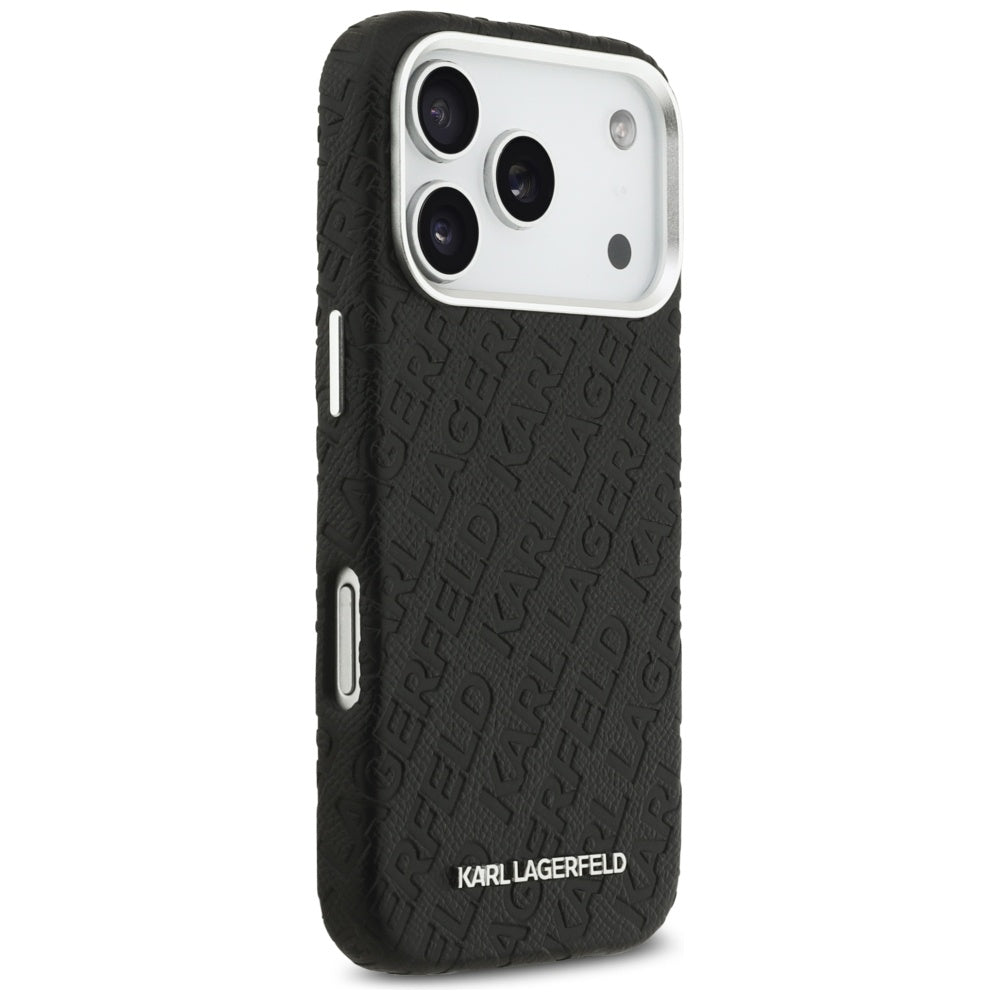 MagSafe hoes voor Apple iPhone 17 Pro Max, Karl Lagerfeld, FW Stamped Karl, Zwart