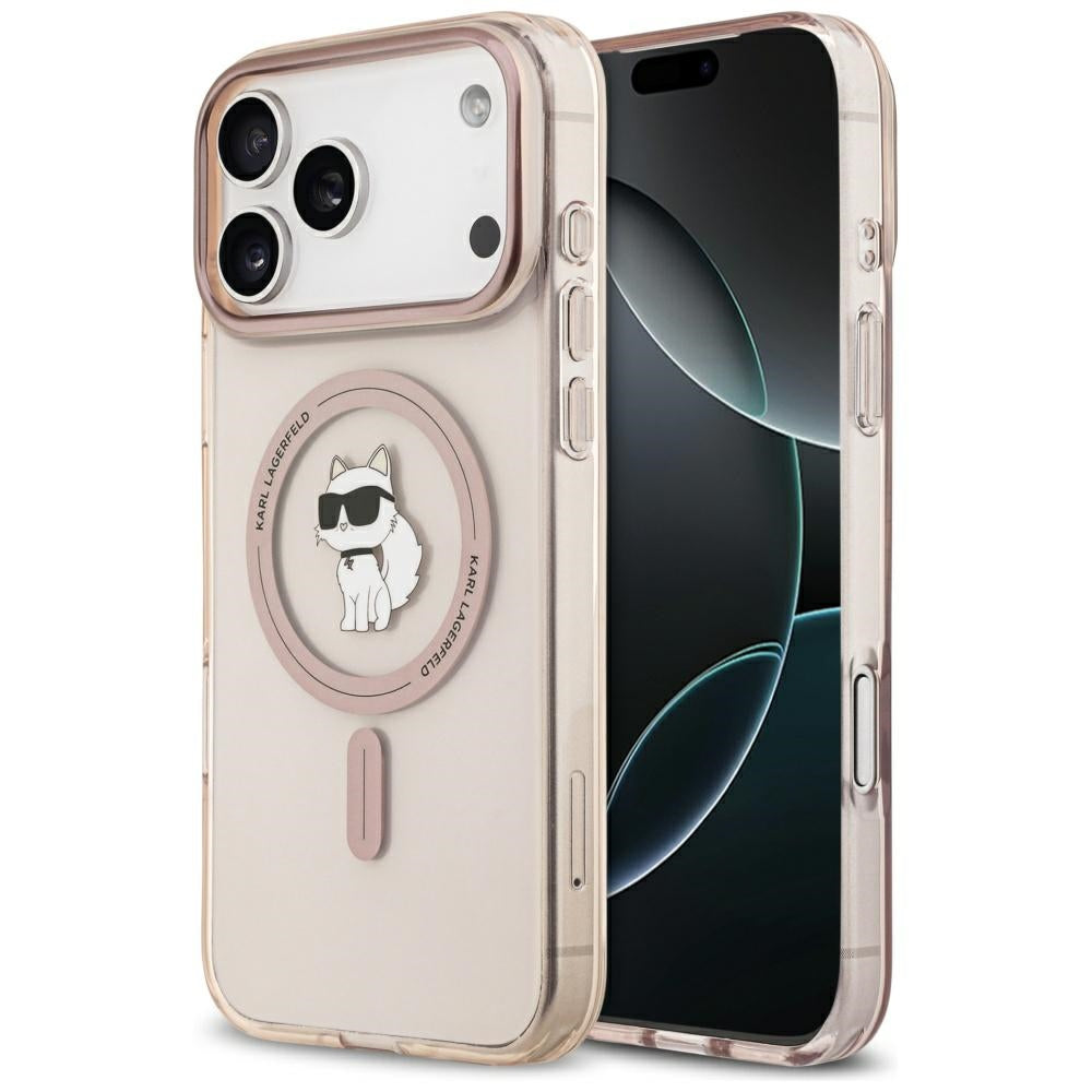 MagSafe hoesje voor Apple iPhone 17 Pro Max, Karl Lagerfeld, IML Choupette, Roze
