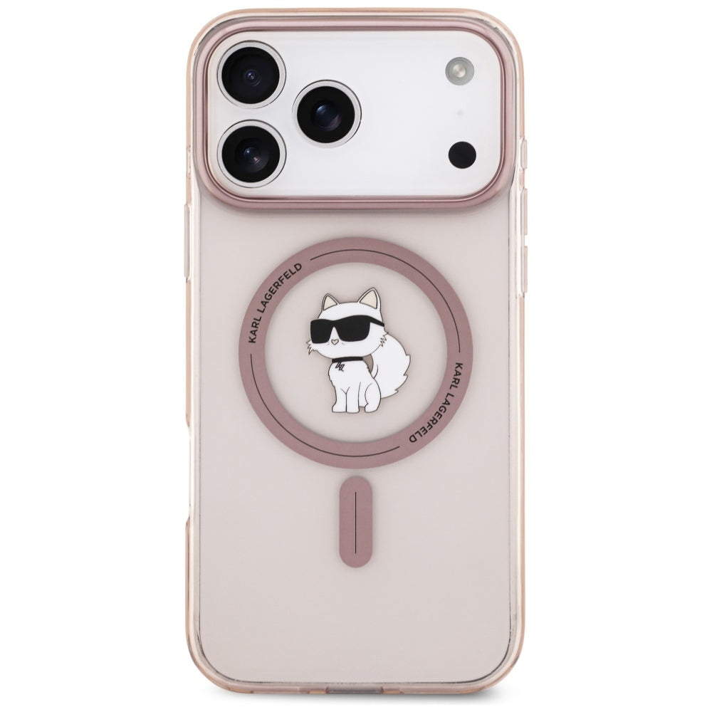 MagSafe hoesje voor Apple iPhone 17 Pro Max, Karl Lagerfeld, IML Choupette, Roze