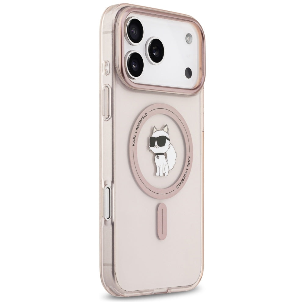 MagSafe hoesje voor Apple iPhone 17 Pro Max, Karl Lagerfeld, IML Choupette, Roze