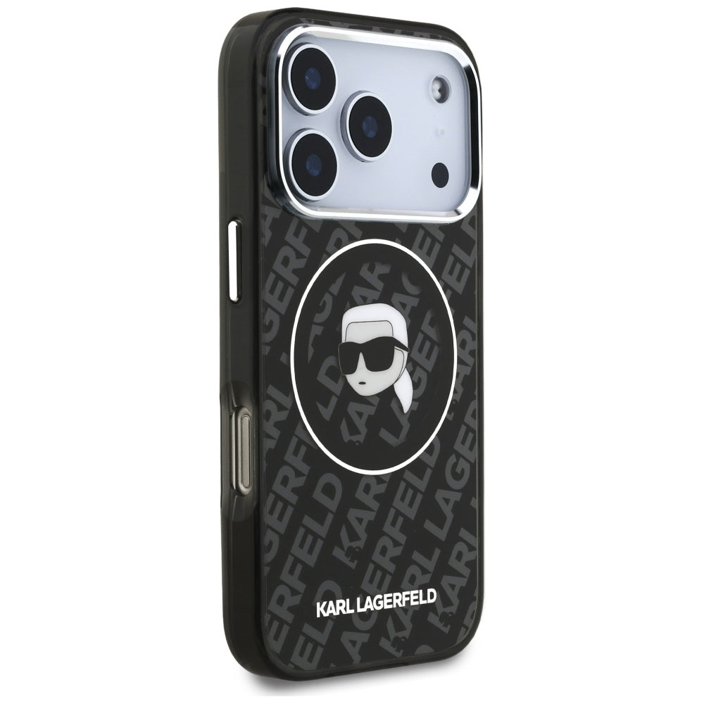 MagSafe hoes voor Apple iPhone 17 Pro Max, Karl Lagerfeld, IML Karl`s Head, Zwart