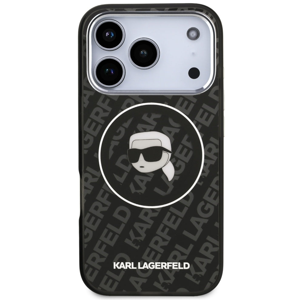 MagSafe hoes voor Apple iPhone 17 Pro Max, Karl Lagerfeld, IML Karl`s Head, Zwart