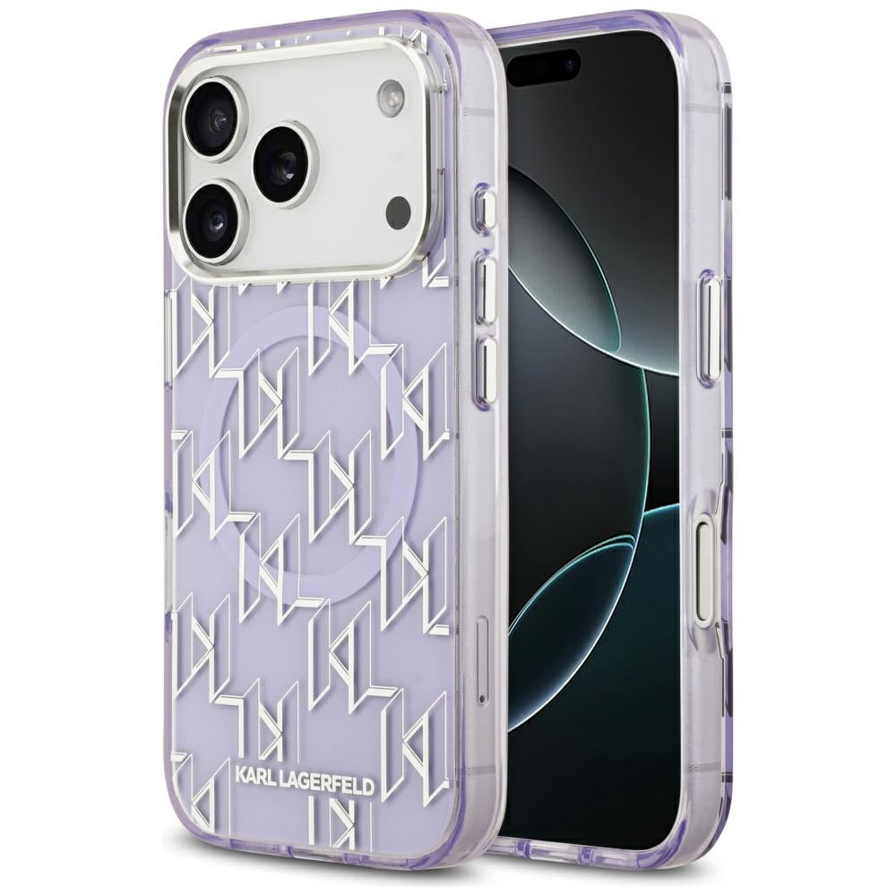 MagSafe Case for Apple iPhone 17 Pro Max, Karl Lagerfeld, IML KL Monogram, Purple