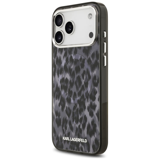 MagSafe hoes voor Apple iPhone 17 Pro Max, Karl Lagerfeld, IML Leopard Pattern, Zwart