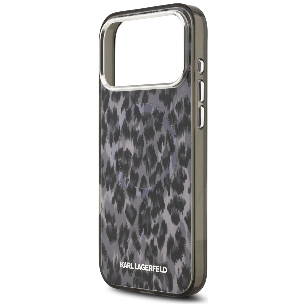 MagSafe hoes voor Apple iPhone 17 Pro Max, Karl Lagerfeld, IML Leopard Pattern, Zwart