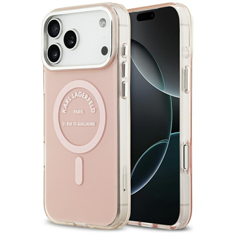 MagSafe hoesje voor Apple iPhone 17 Pro Max, Karl Lagerfeld, IML Logo RSG, Roze