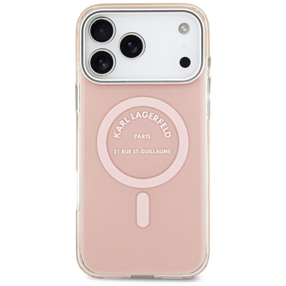 MagSafe hoesje voor Apple iPhone 17 Pro Max, Karl Lagerfeld, IML Logo RSG, Roze