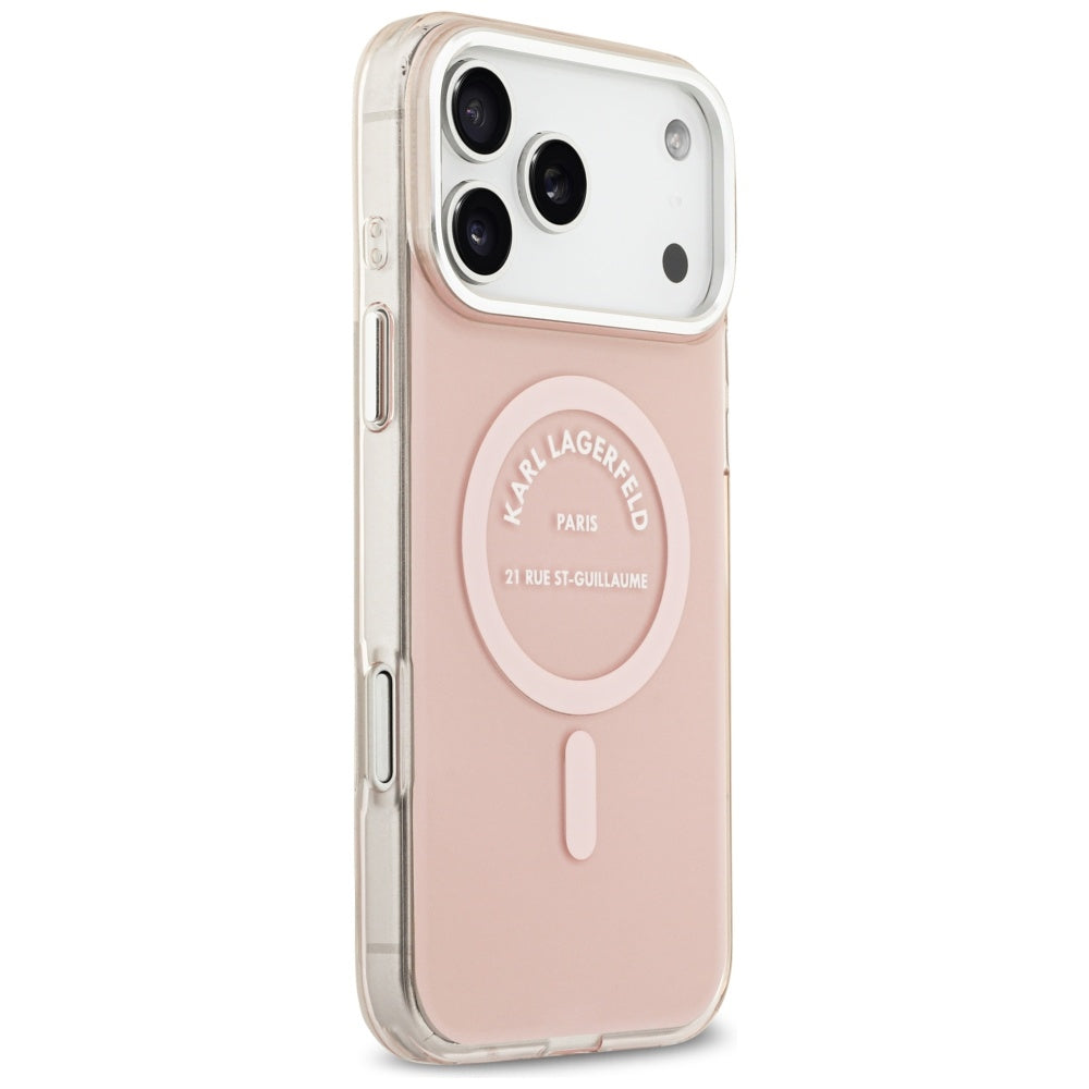 MagSafe hoesje voor Apple iPhone 17 Pro Max, Karl Lagerfeld, IML Logo RSG, Roze