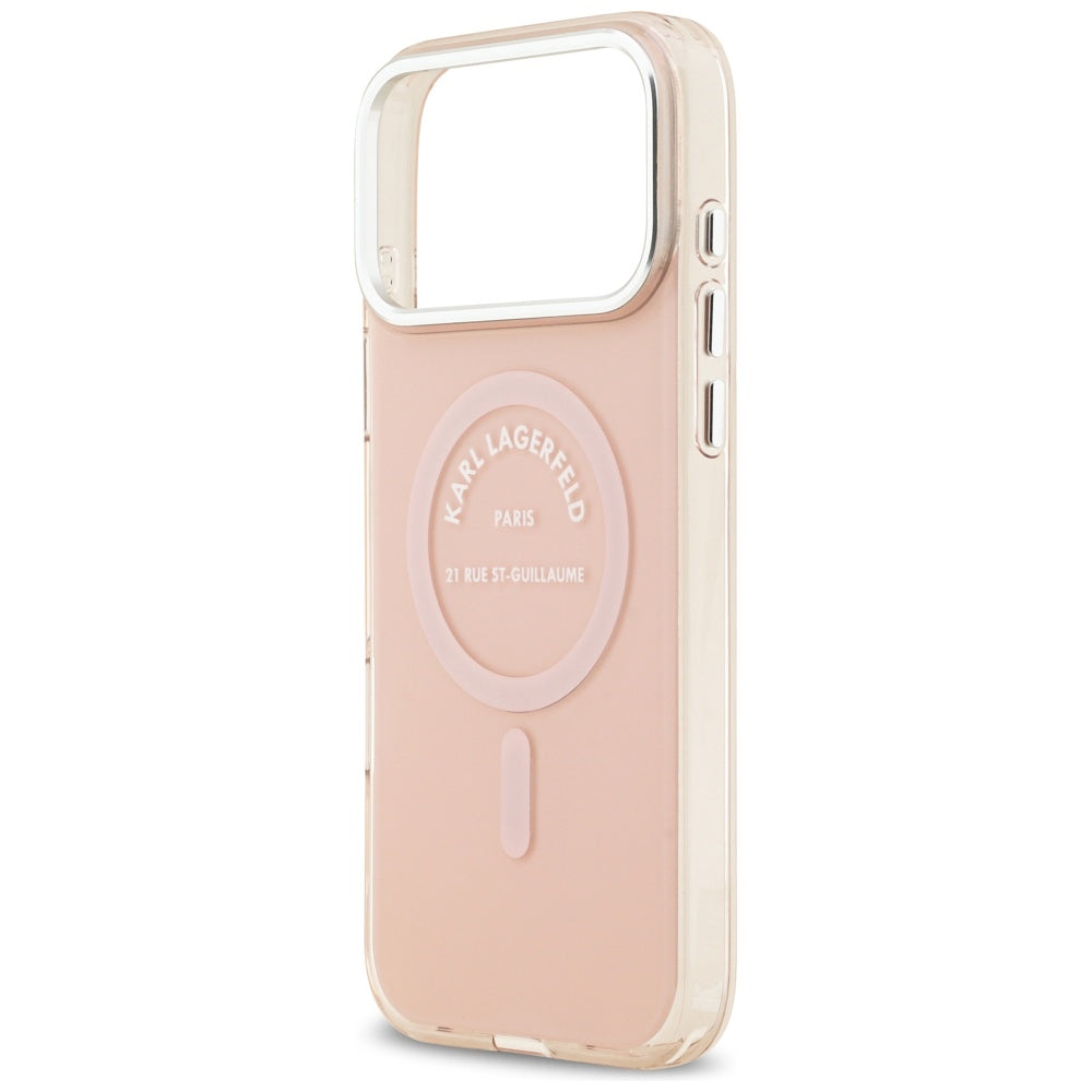 MagSafe hoesje voor Apple iPhone 17 Pro Max, Karl Lagerfeld, IML Logo RSG, Roze