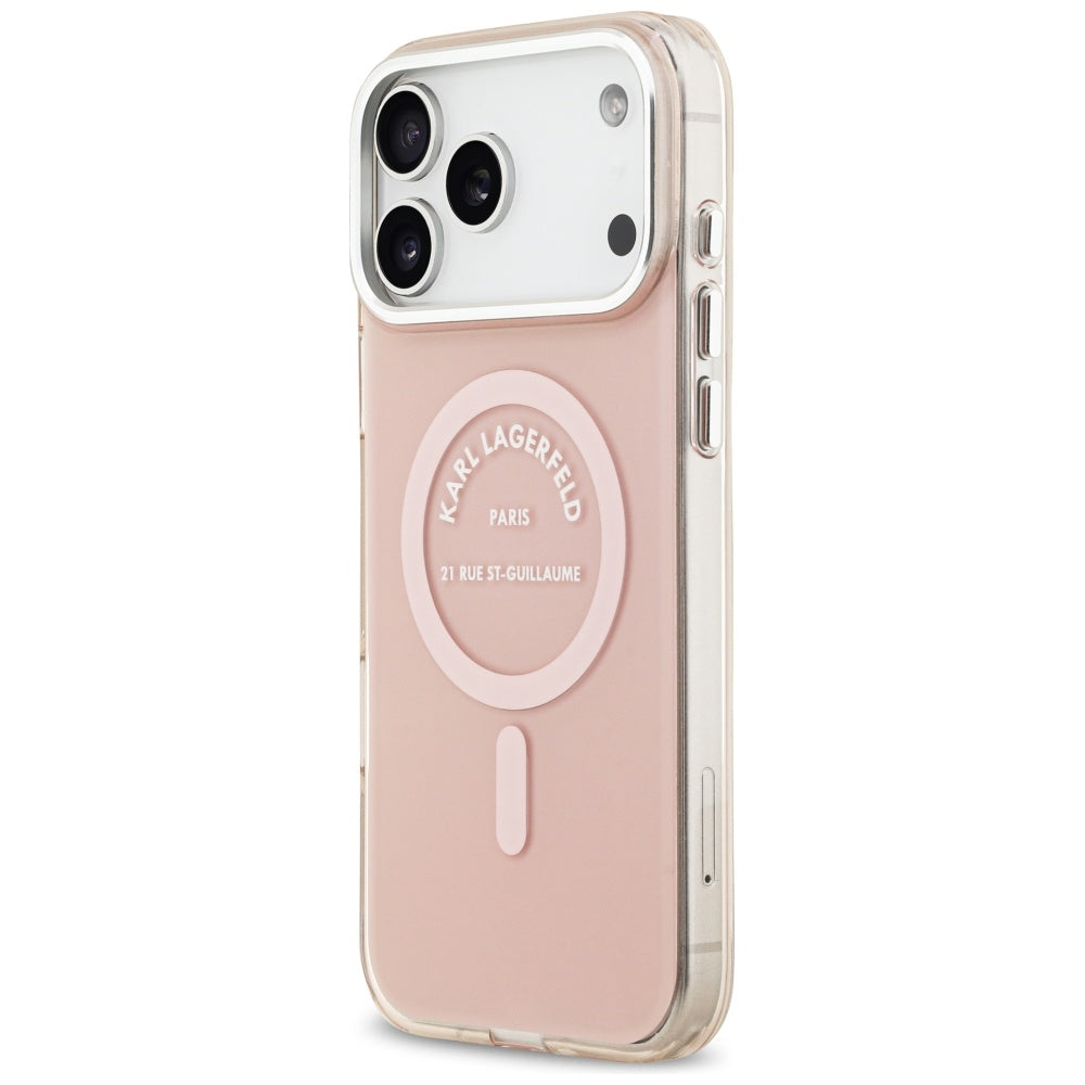 MagSafe hoesje voor Apple iPhone 17 Pro Max, Karl Lagerfeld, IML Logo RSG, Roze