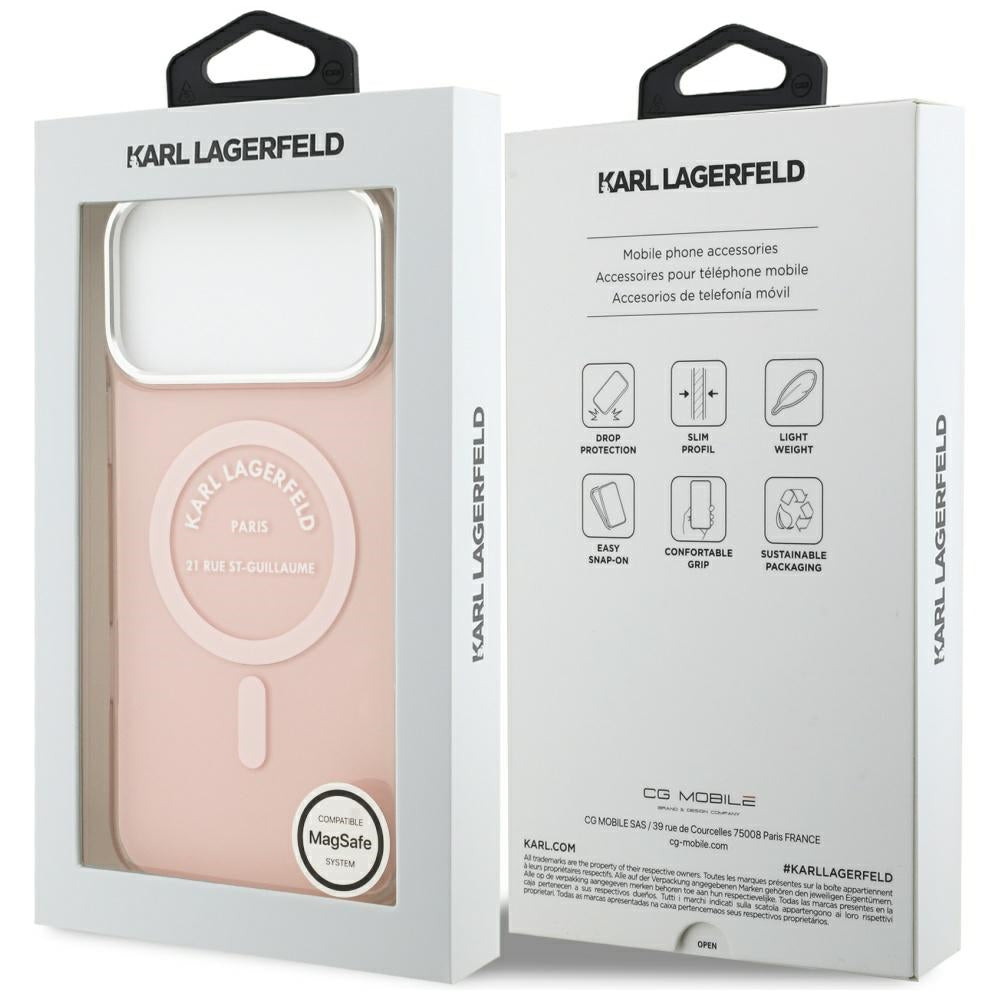 MagSafe hoesje voor Apple iPhone 17 Pro Max, Karl Lagerfeld, IML Logo RSG, Roze