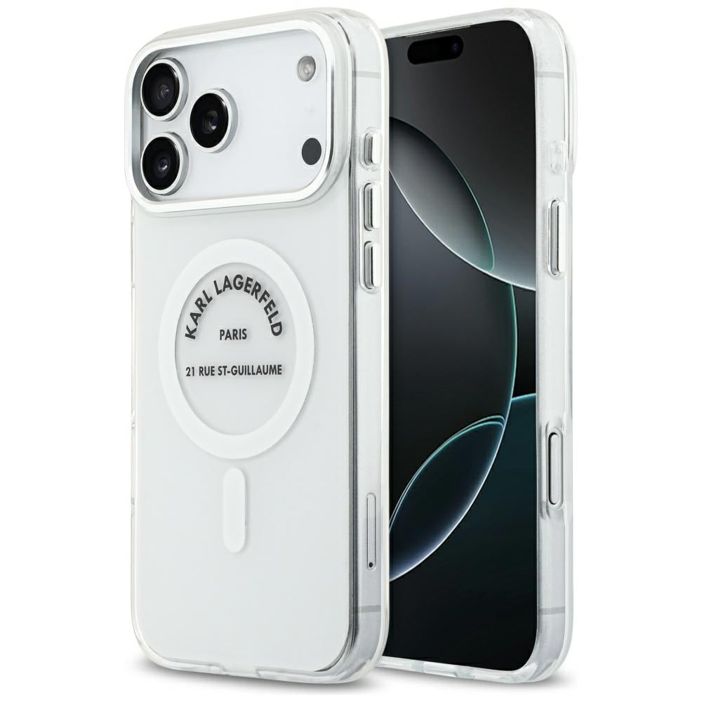 MagSafe hoesje voor Apple iPhone 17 Pro Max, Karl Lagerfeld, IML Logo RSG, Transparant