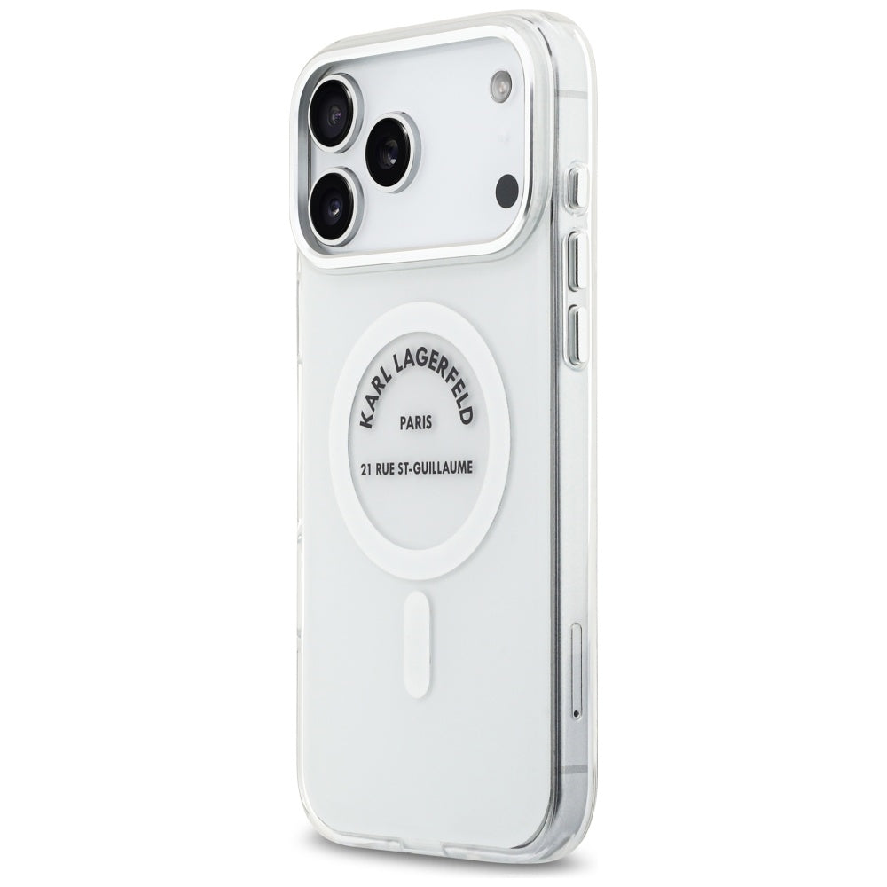 MagSafe hoesje voor Apple iPhone 17 Pro Max, Karl Lagerfeld, IML Logo RSG, Transparant