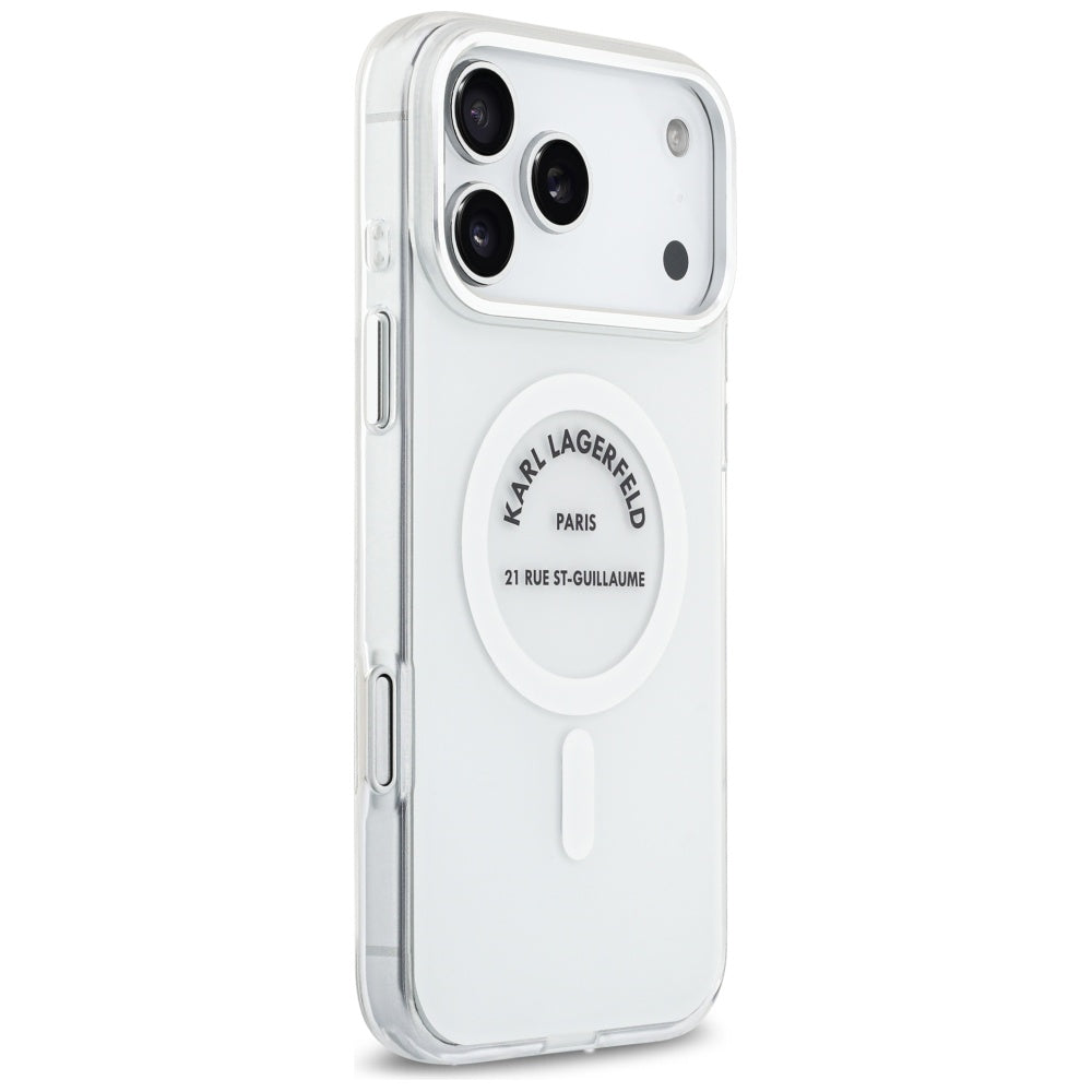 MagSafe hoesje voor Apple iPhone 17 Pro Max, Karl Lagerfeld, IML Logo RSG, Transparant