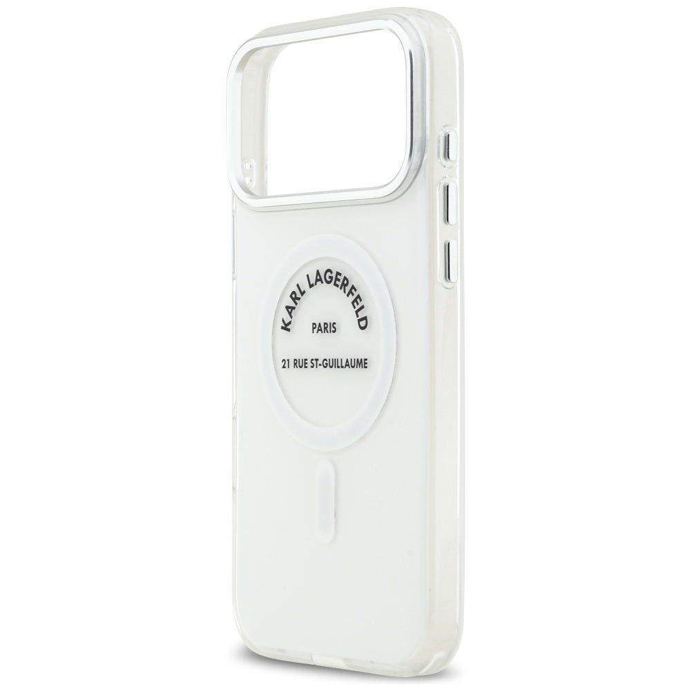 MagSafe hoesje voor Apple iPhone 17 Pro Max, Karl Lagerfeld, IML Logo RSG, Transparant