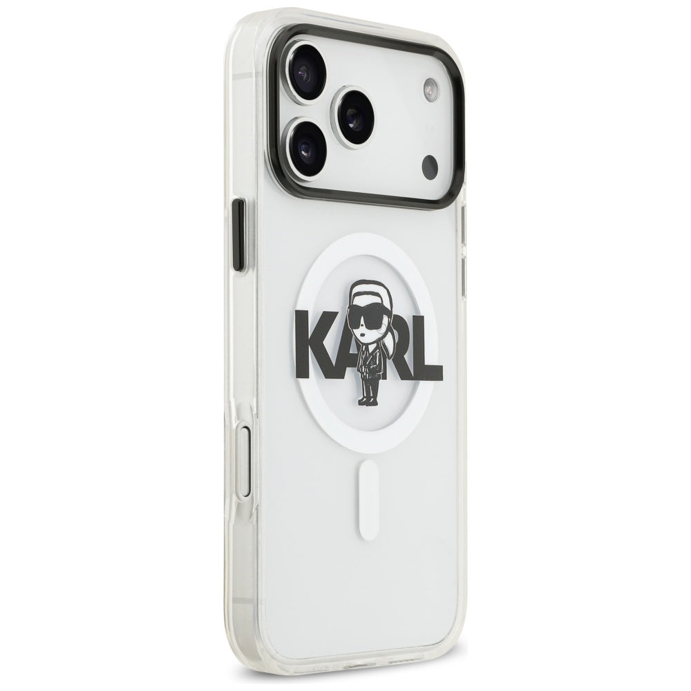 MagSafe Case for Apple iPhone 17 Pro Max, Karl Lagerfeld, IML Sketch Logo Karl, Transparent