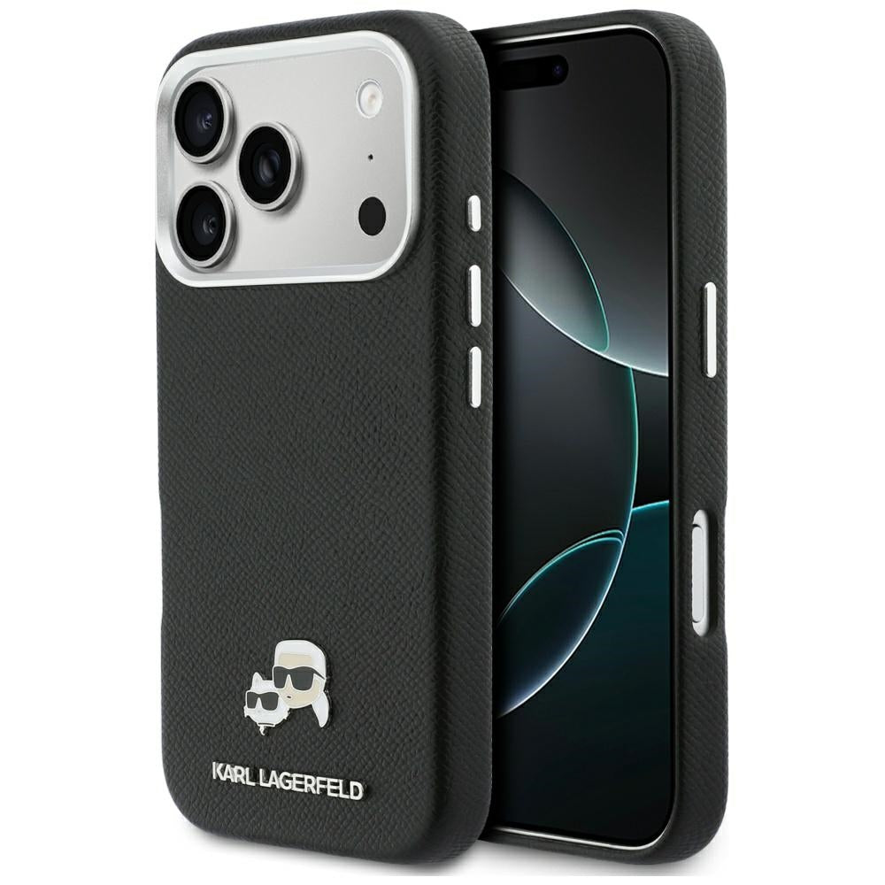 MagSafe hoes voor Apple iPhone 17 Pro Max, Karl Lagerfeld, Karl & Choupette Head's Pin, Zwart