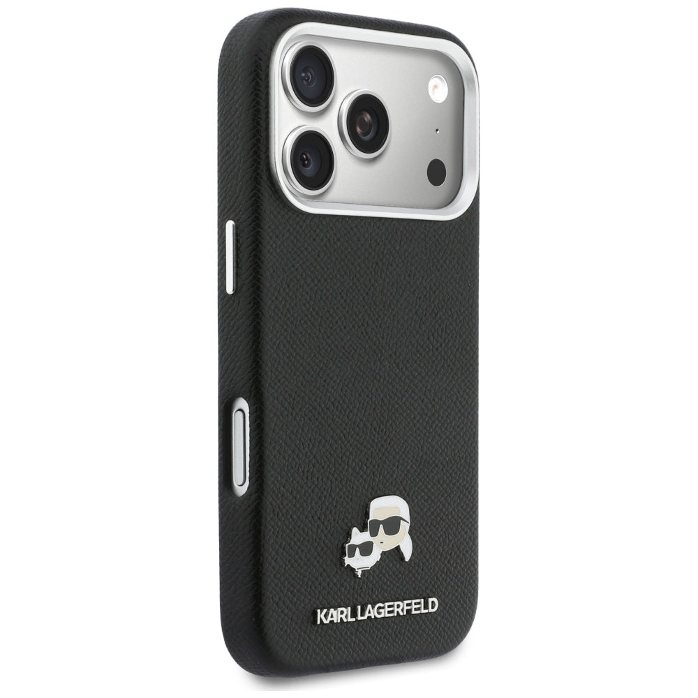 MagSafe hoes voor Apple iPhone 17 Pro Max, Karl Lagerfeld, Karl & Choupette Head's Pin, Zwart