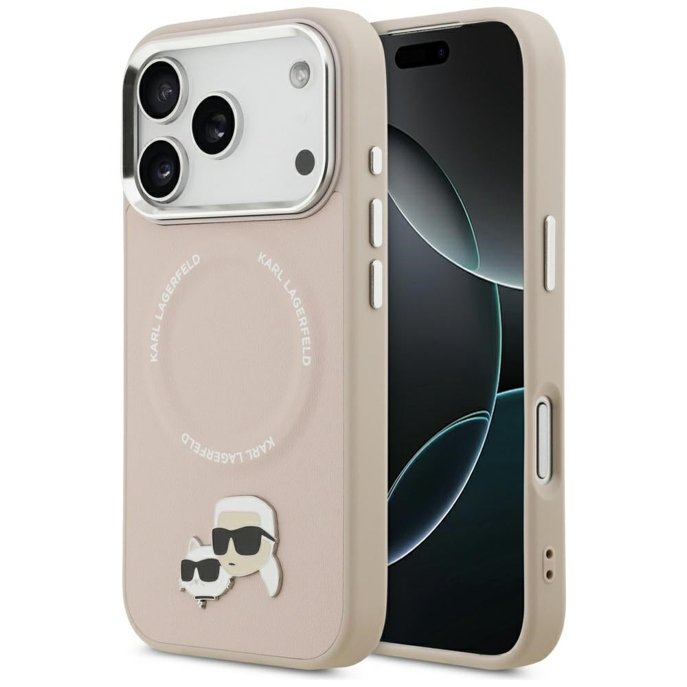 MagSafe hoesje voor Apple iPhone 17 Pro Max, Karl Lagerfeld, Karl & Choupette Pins, Roze