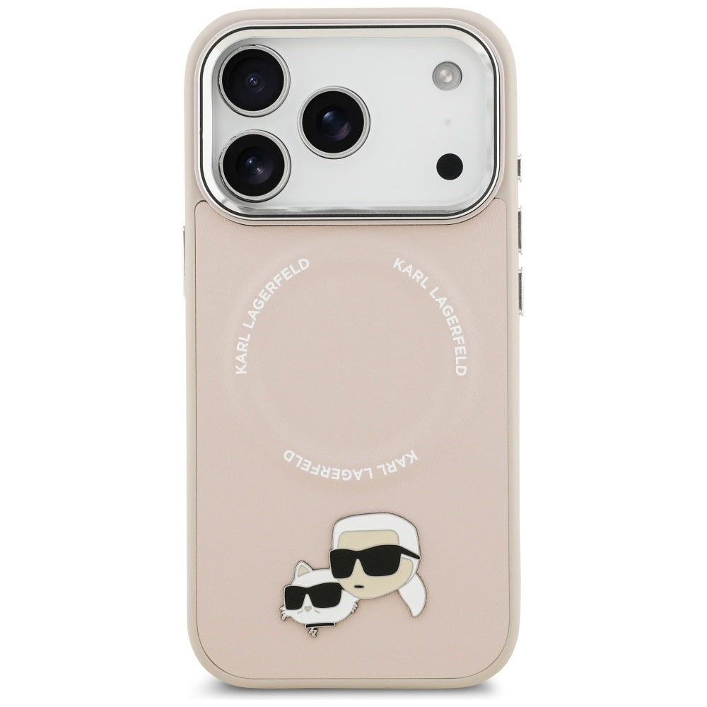MagSafe hoesje voor Apple iPhone 17 Pro Max, Karl Lagerfeld, Karl & Choupette Pins, Roze