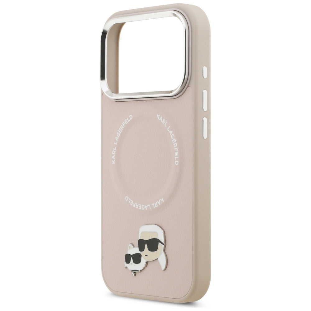 MagSafe hoesje voor Apple iPhone 17 Pro Max, Karl Lagerfeld, Karl & Choupette Pins, Roze