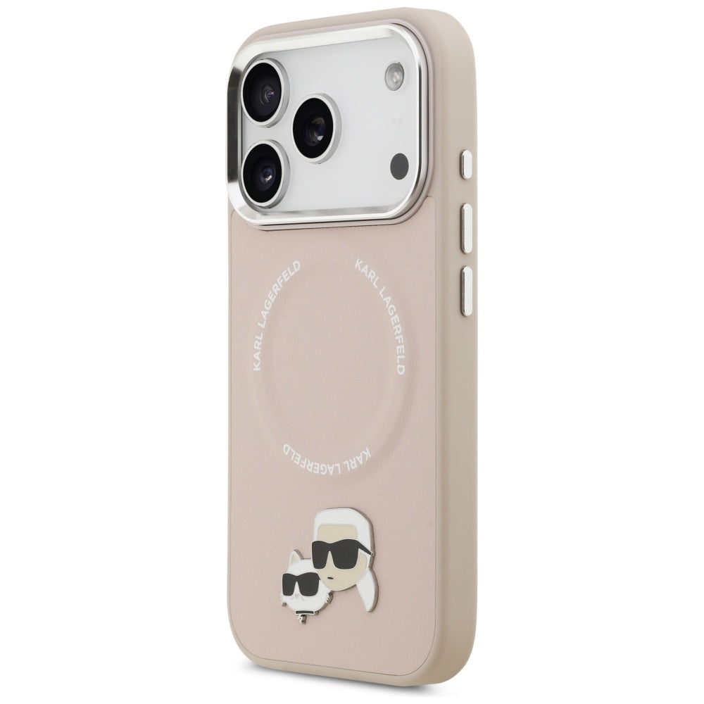 MagSafe hoesje voor Apple iPhone 17 Pro Max, Karl Lagerfeld, Karl & Choupette Pins, Roze