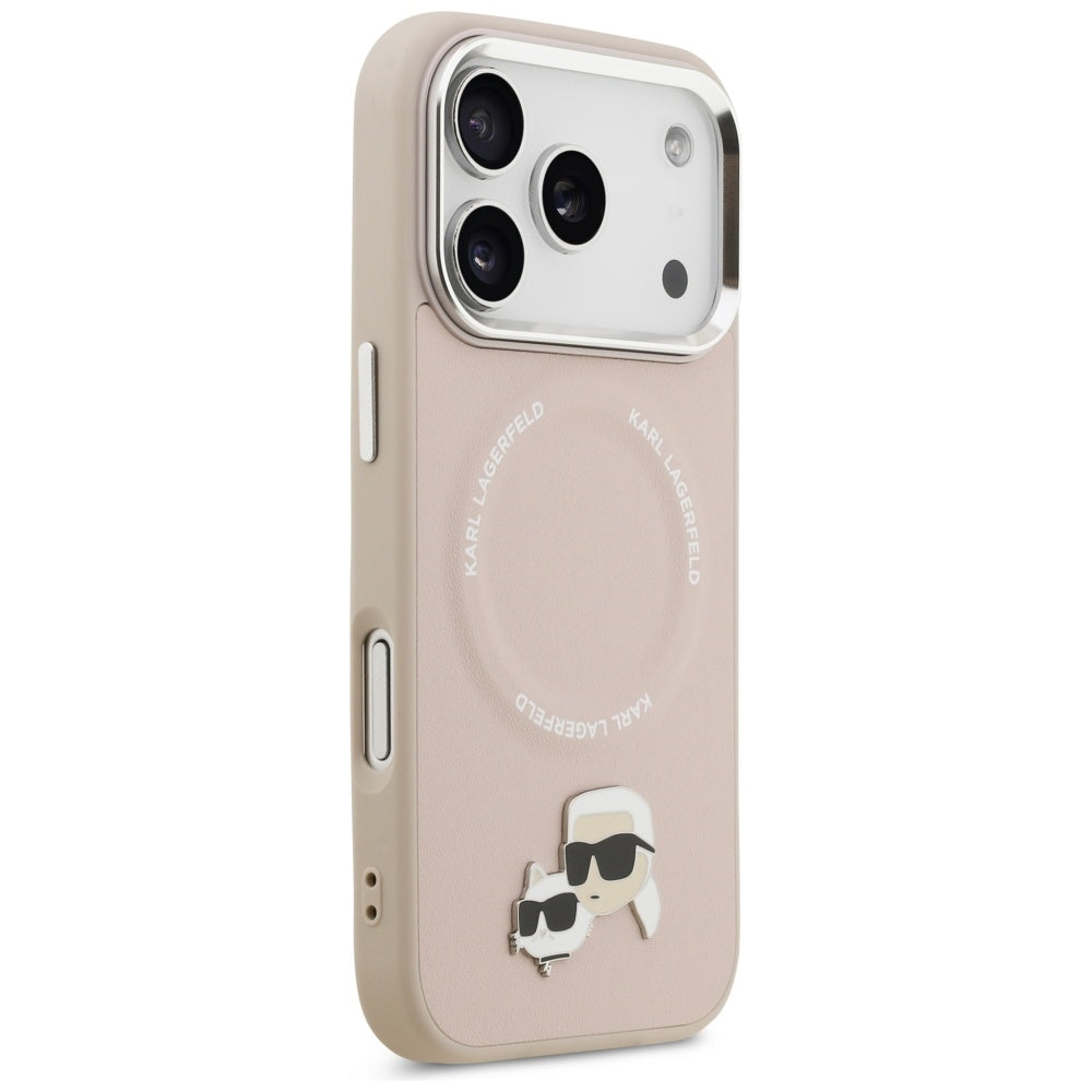 MagSafe hoesje voor Apple iPhone 17 Pro Max, Karl Lagerfeld, Karl & Choupette Pins, Roze