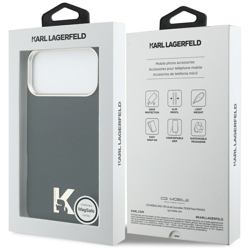 MagSafe hoes voor Apple iPhone 17 Pro Max, Karl Lagerfeld, Karl Head Logo, Zwart