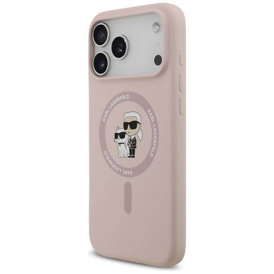 MagSafe hoesje voor Apple iPhone 17 Pro Max, Karl Lagerfeld, Ring Karl & Choupette, Roze
