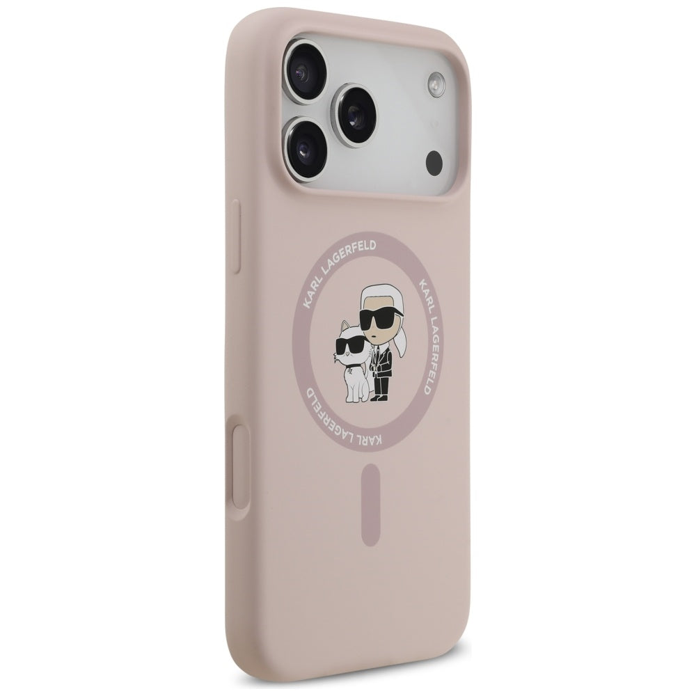 MagSafe hoesje voor Apple iPhone 17 Pro Max, Karl Lagerfeld, Ring Karl & Choupette, Roze